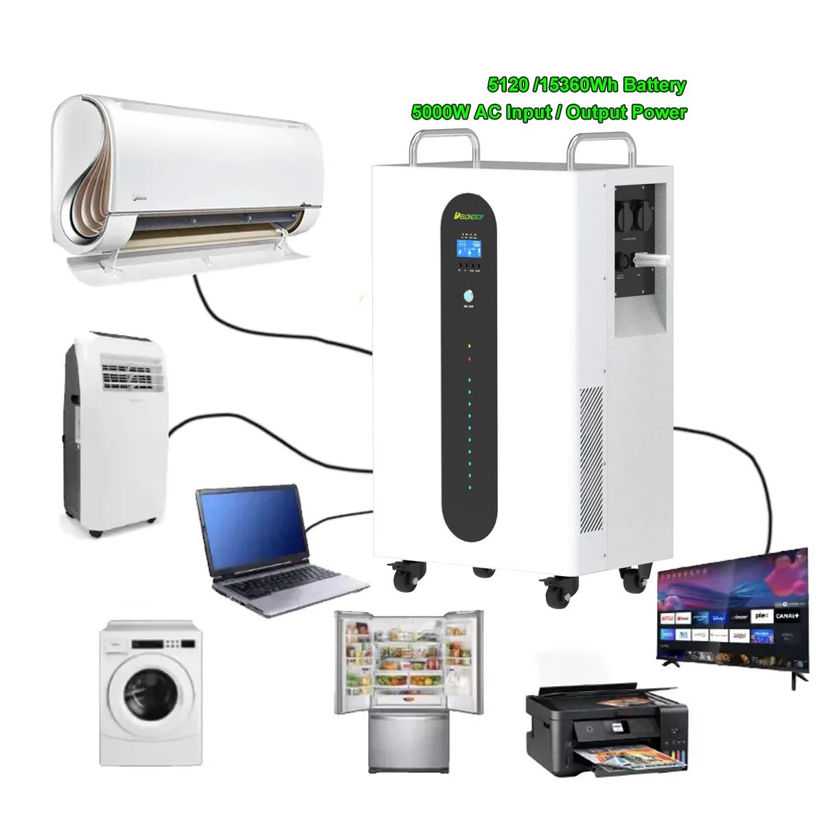 Home Solar System 48V 5kwh 15kwh All-in-one Solar Lifepo4 Battery with Built-in 5kw Inverter
