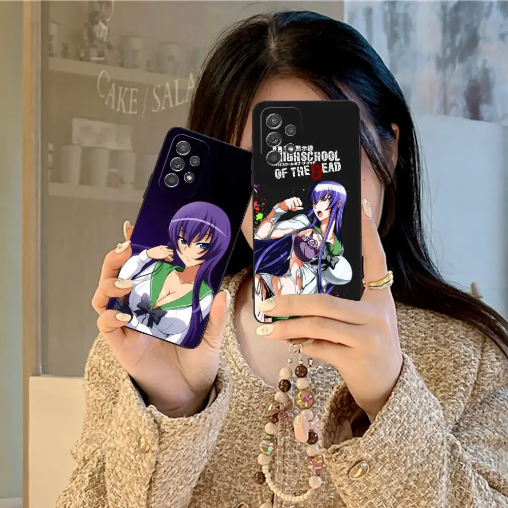 

Чехол для телефона Highschool Saeko Busujima для Samsung Galaxy M55 54 42 35 34 33 32 23 22 15 14 13 12 F55 5G Colorful Cover Luxury