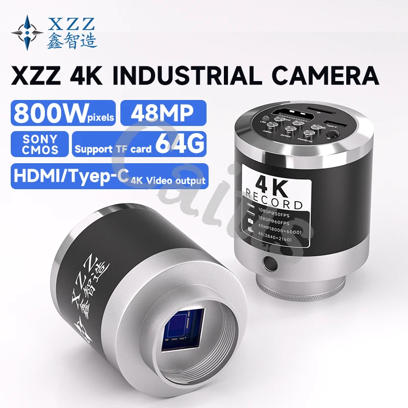 

XZZ HDMI / Type-C Dual Interface 48MP HD 4K Video Trinocular Industrial Microscope Camera For Electronics PCB Soldering Repair