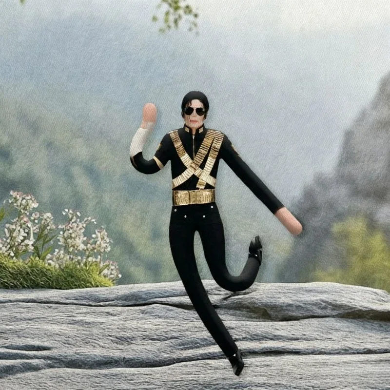 28cm Neuer Stil Michael Jackson Cosplay Requisiten-Puppe Plüsch-Stoffpuppe Raumdekoration Abstrakte Gelenkbewegliche Requisiten Geschenk – Detail 5