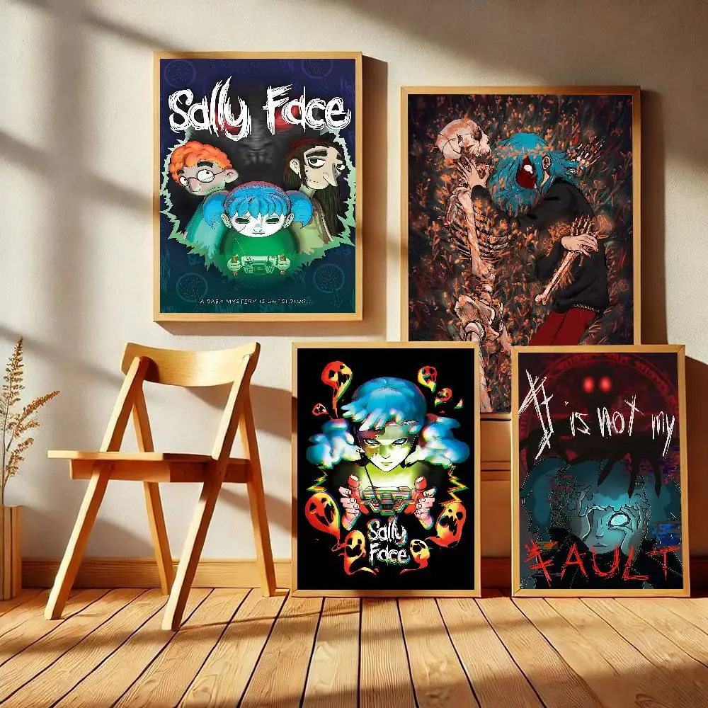 Sally Face Art Vintage Posters Sticky Vintage Room Home Bar Cafe Decor Kawaii Room Decor