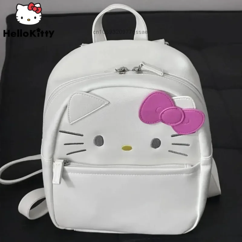 Sanrio Hello Kitty Sweet Girl Heart Small Capacity PU Backpack Cute Cartoon Zipper Mini Backpack Student School Bags for Girls