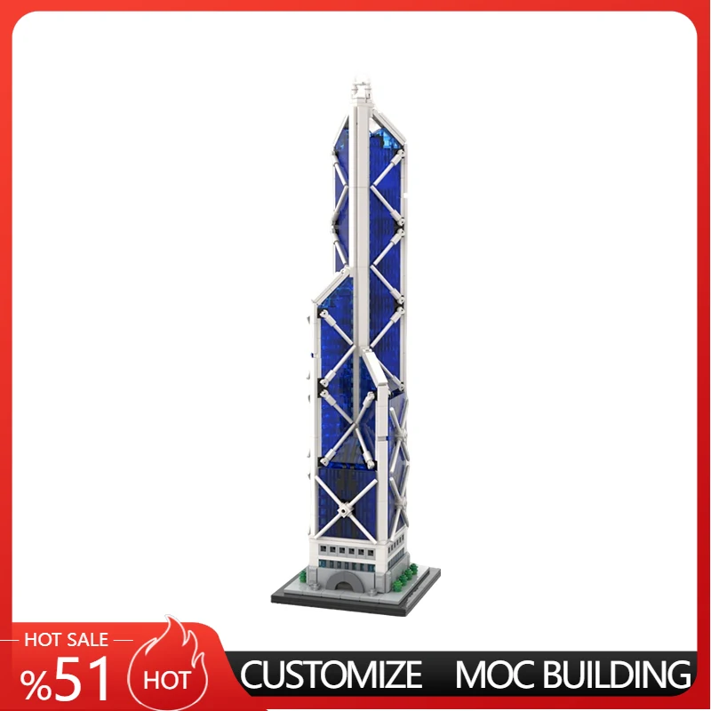 

1700 деталей: Городской пейзаж с башней-банком, масштаб 1:800, MOC, модульный конструктор, развивающая игрушка для самостоятельной сборки, подарок