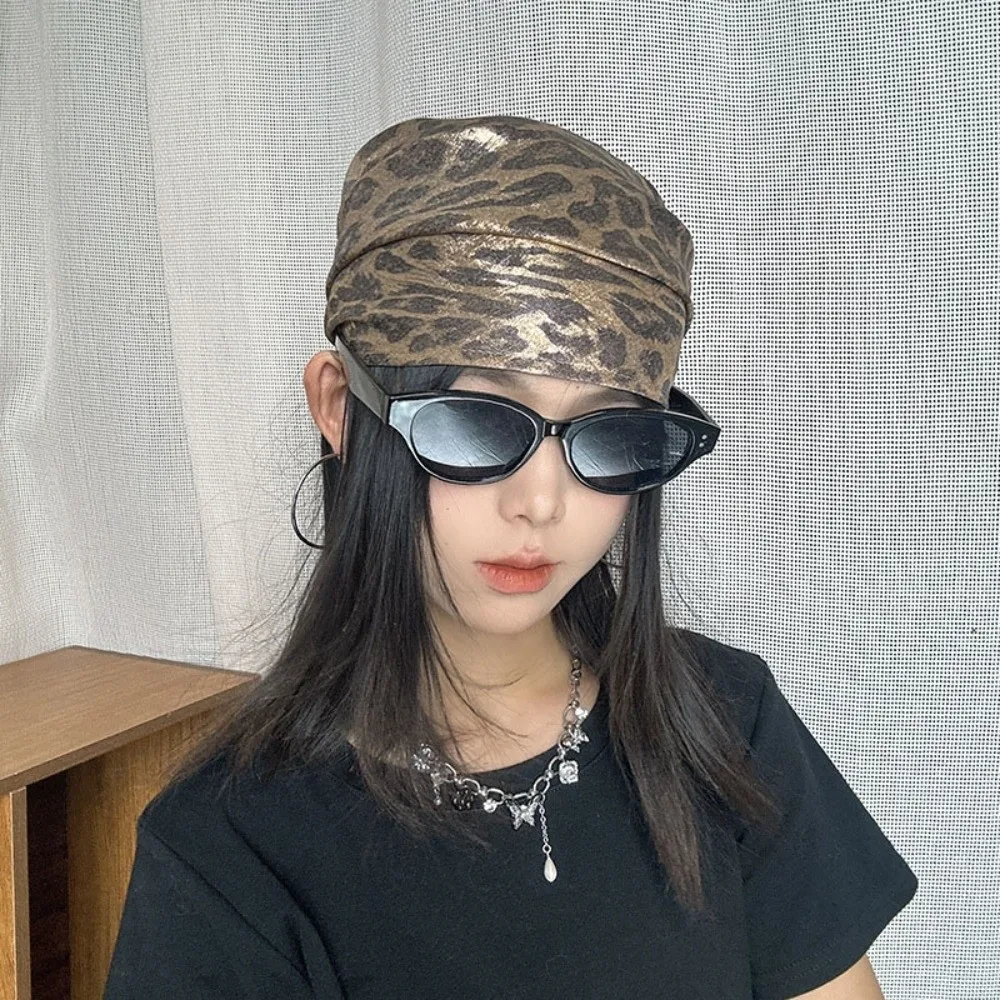 

Headwear Y2K Triangular Headscarf Soft Wrap Hip Hop Leopard Print Hair Scarf Headband Slender Scarf Punk Bandana Ladies