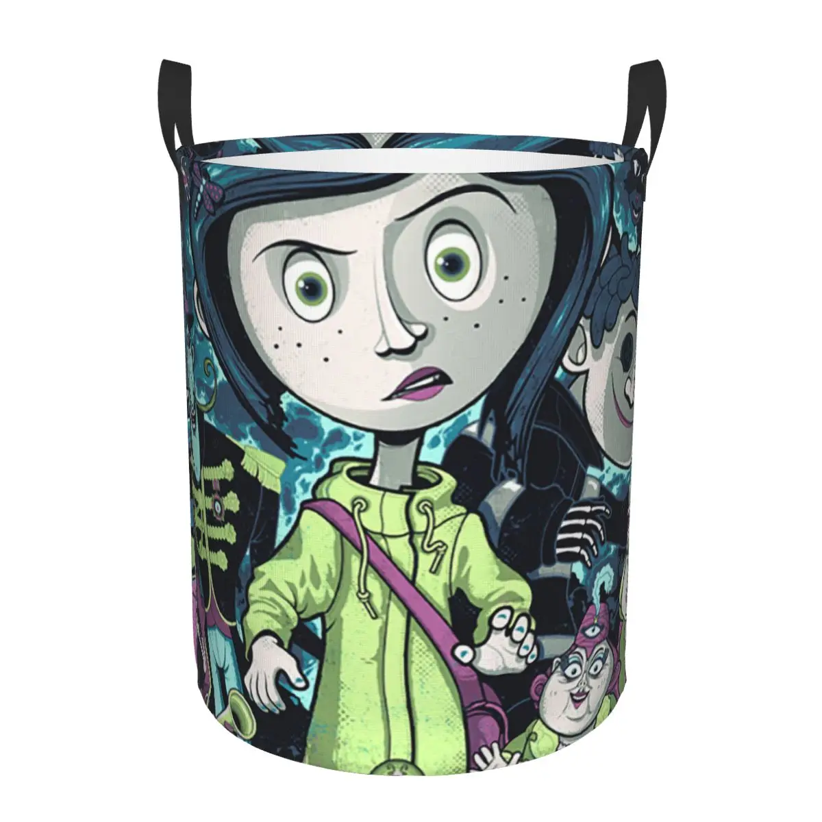

Coralines Halloween Cartoon Anime Foldable Laundry Baskets Dirty Clothes Toys Sundries Storage Basket Large Bag For Home Kids