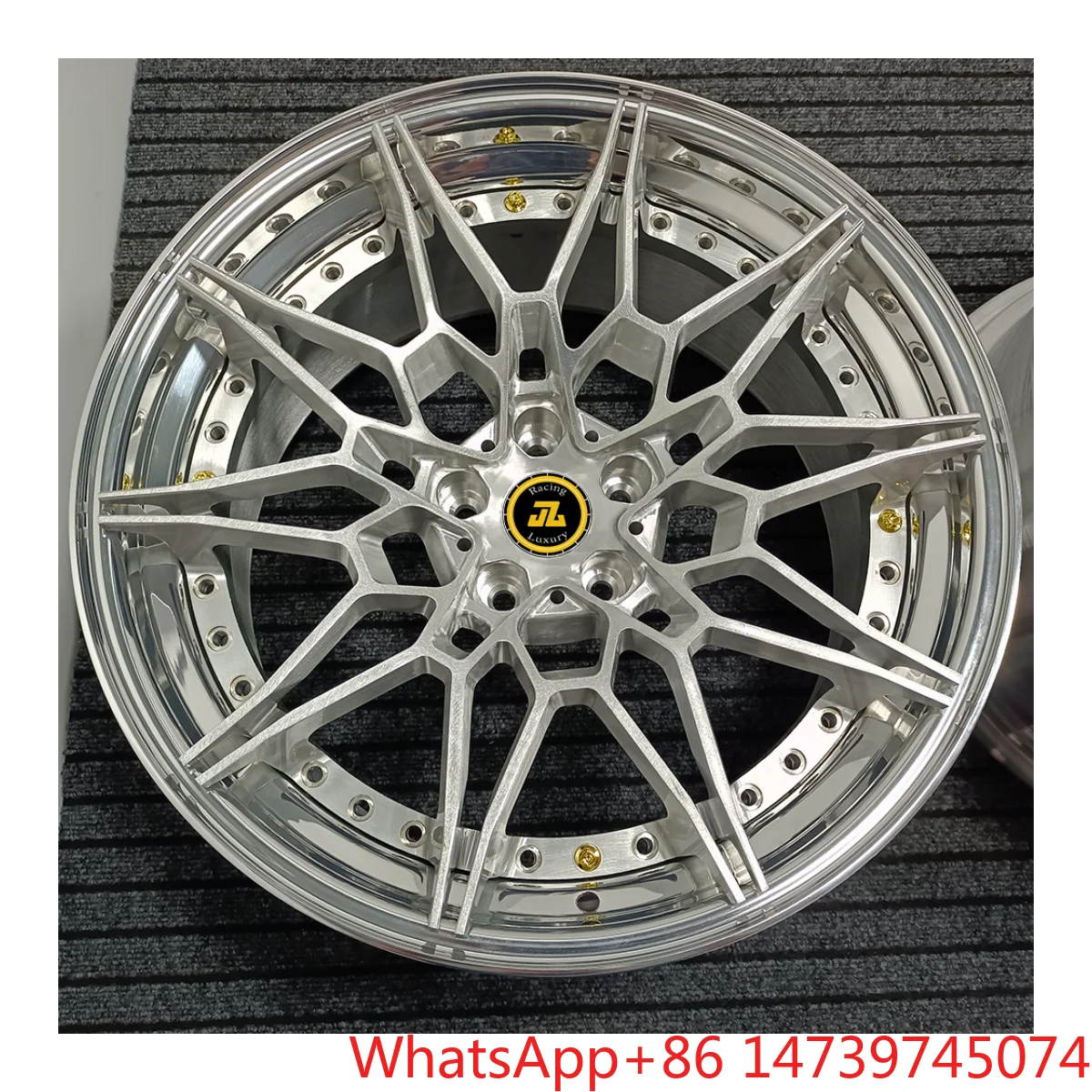 JZ 2-Piece Felgen 5x112 5x120 Alloy Rims 17 18 19 20 21Inch Polished And Brushed Alloy Wheels Rims For Car M3 X X76061‑T6 Alum
