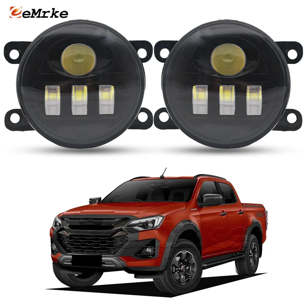 Upgrade Led Fog Lights Car PTF for Isuzu D-max V-cross 4x4 Hi-lander Facelift 2023 2024 with Lens DRL Daytime Running Lamp 25Wx2