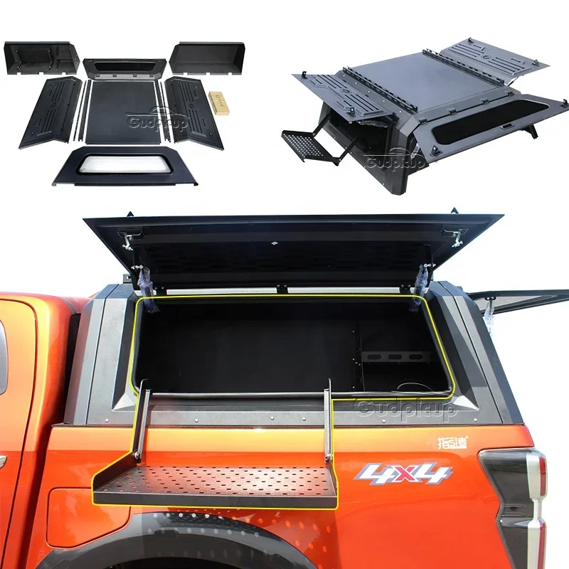 4x4 Steel Single Dual Pickup Truck Bed Hardtop Topper aluminum ute canopy ram 1500  for Chevy Silverado 1500 GMC Sierra