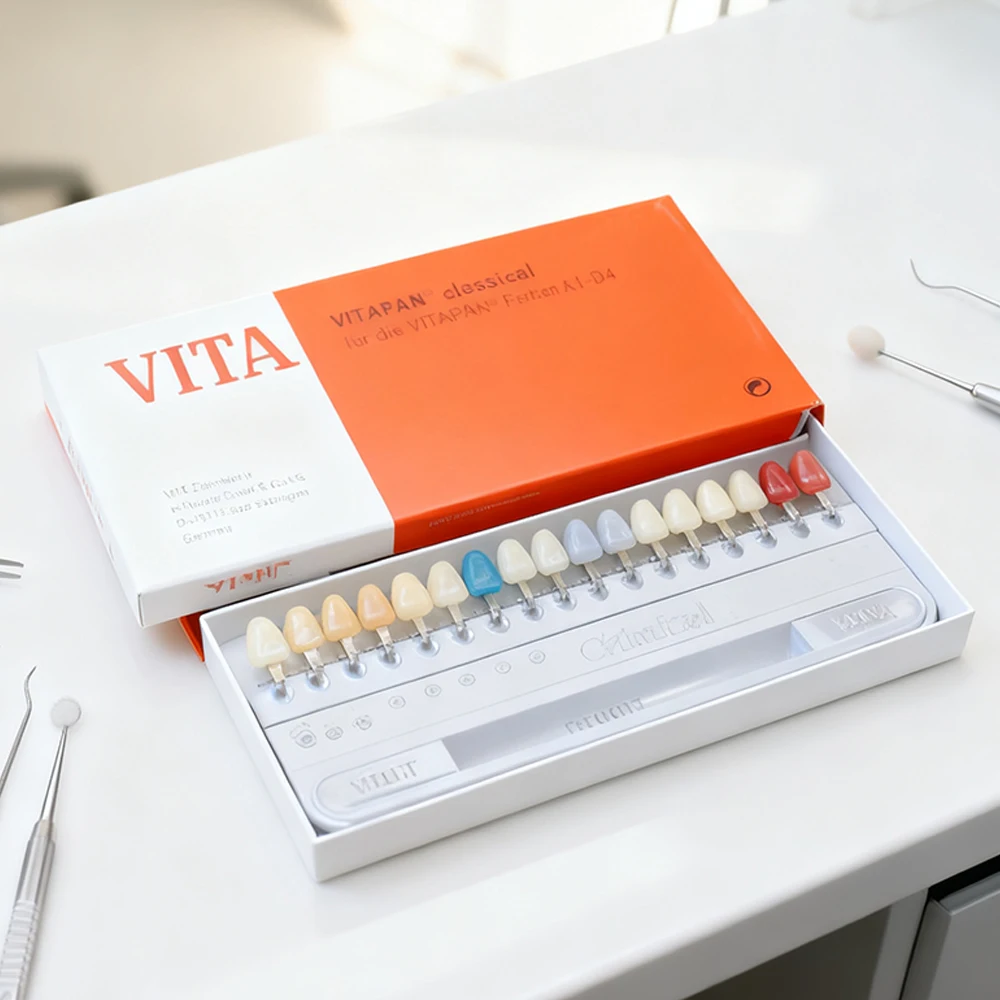 VITA-Dental Porcelain Shade Guide for Teeth Whitening, Classical Dentistry, Tooth Model, Colorimetric Plate, 16 Colors