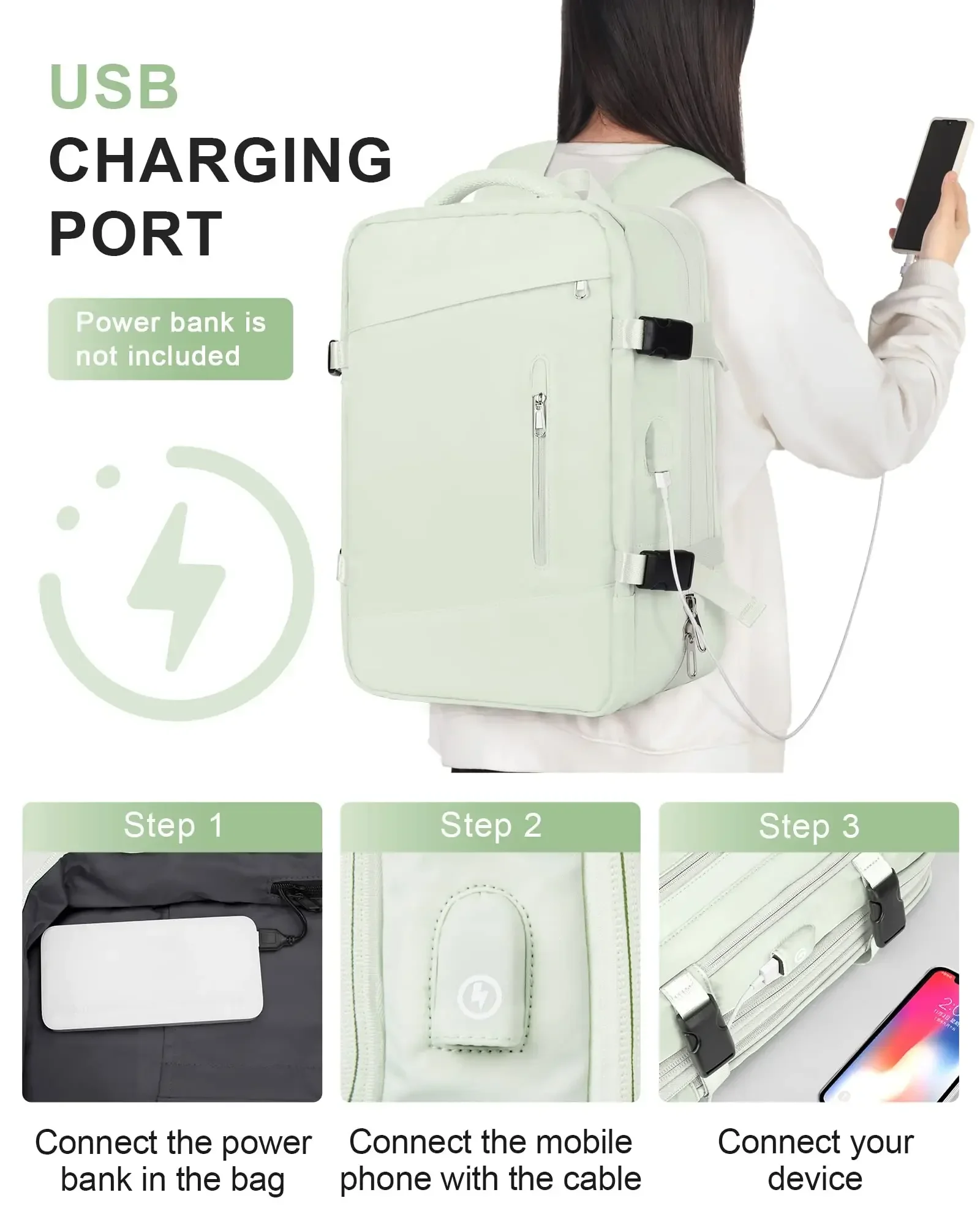 Super Charging Large Capacity Bags Business Multifunctional Backpacks Expandable Airplane Travel Backpack Laptop Bag Luggage Man