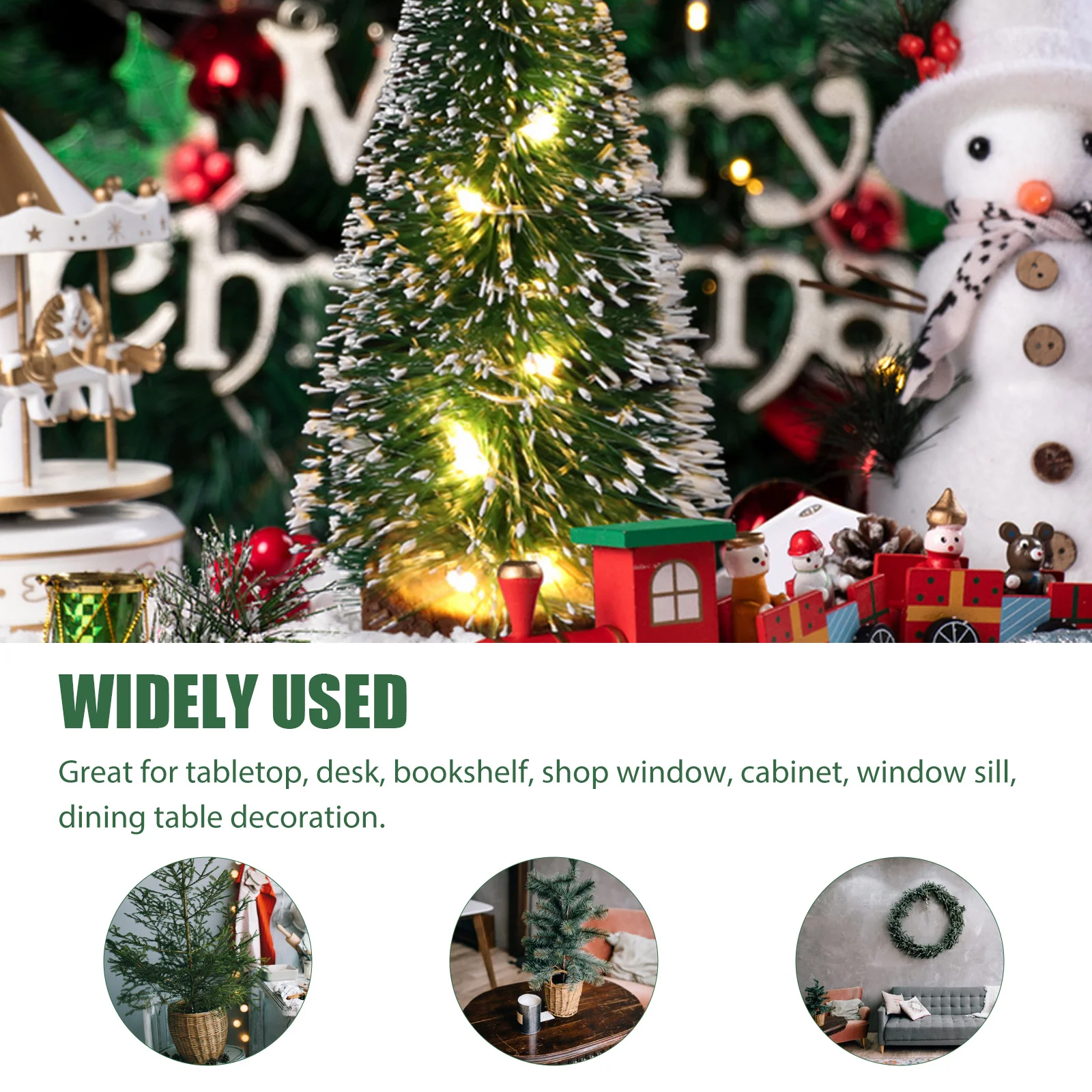 

Luminous Christmas Tree Mini Desktop Decor Festive Adornment Xmas Ornament Party Decoration Gift For Home Office Restaurant Mall