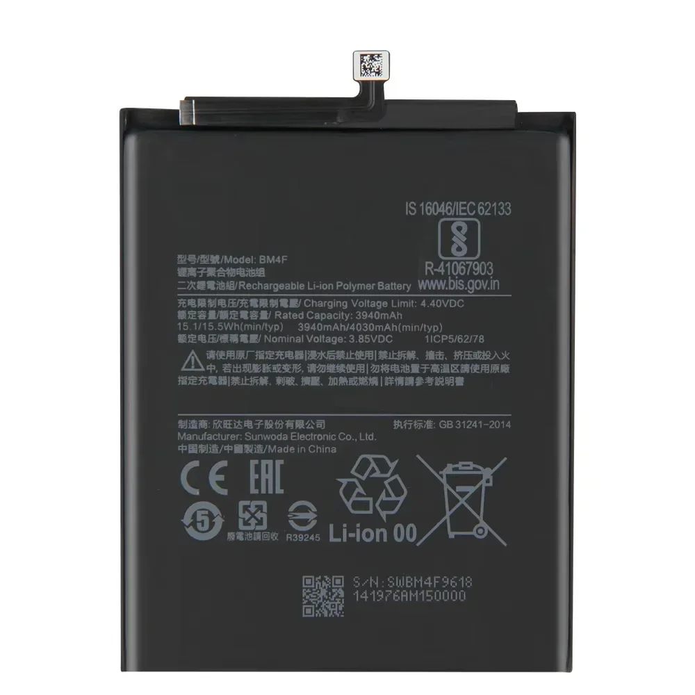 New Production in 2025 Replacement Phone Battery BM4F For Xiaomi CC9 CC9e CC9 e Mi A3 Mi9 Lite 4030mAh