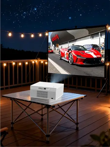 Проектор A80W с разрешением 1080P и поддержкой 4K, Android 13, автоматической коррекцией трапецеидальных искажений и фокусировки, Wi-Fi 6 + BT 5.2, идеально подходит для просмотра фильмов на открытом воздухе
