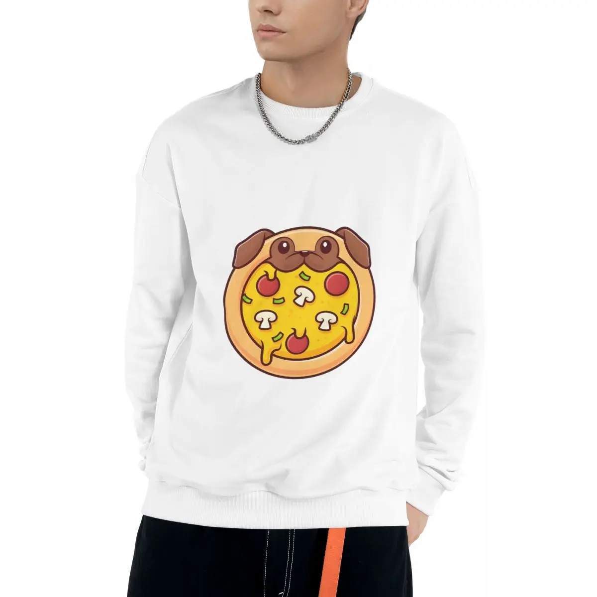 320g Cotton Polyester Autumn and winter Cute Pizza And Animal trend warm Adult Sweatshirts for couples