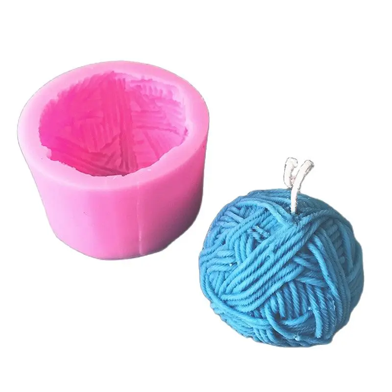 

3D Knitting Wool Ball Silicone Candle Mold DIY Fondant Cake Decorating Tools Handmade Aroma Gypsum Mould Crafts K703