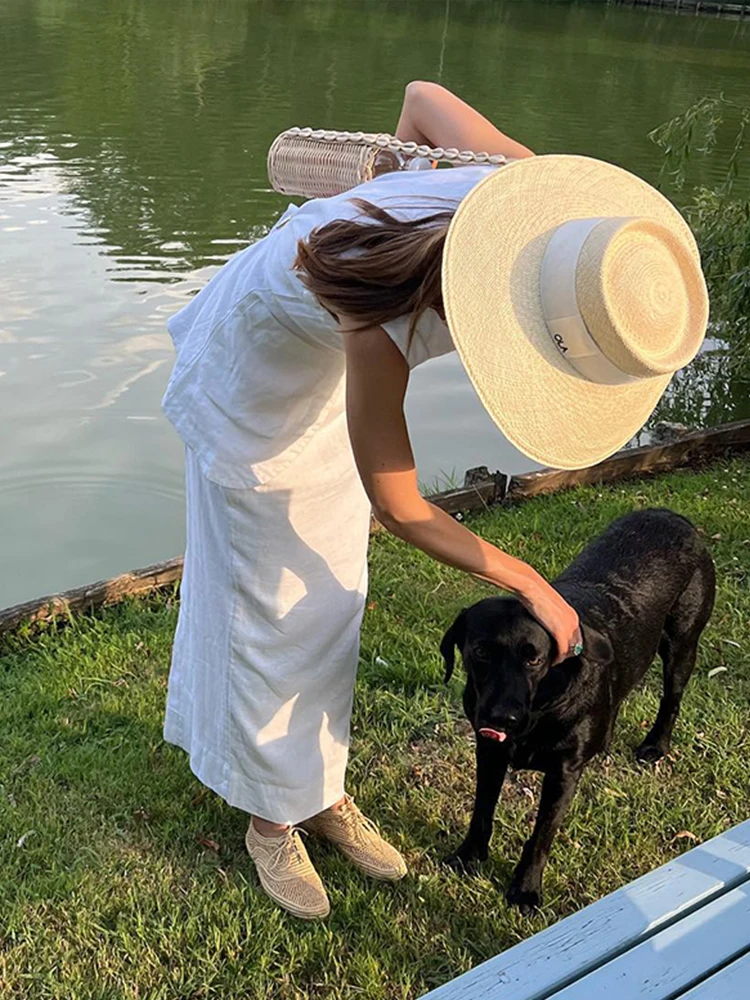 Moda gilet gonne Set donna elegante monopetto Top vita alta gonna Midi vestito femminile 2024 Sping Summer Lady 2 pezzi Set