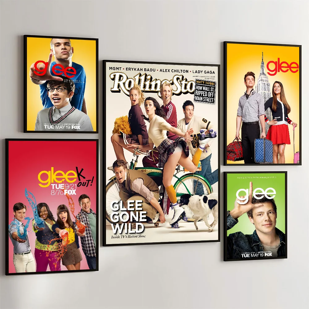 Glee póster de película, carteles adhesivos de papel Kraft Retro, pintura de pared de arte estético para habitación, Bar y cafetería, 1 unidad