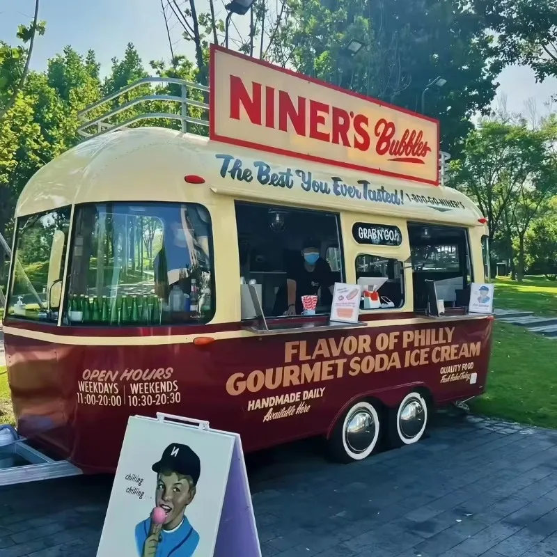 

Commercial Kitchen Equipment Street Mobile Coffee Trailer Ice Cream