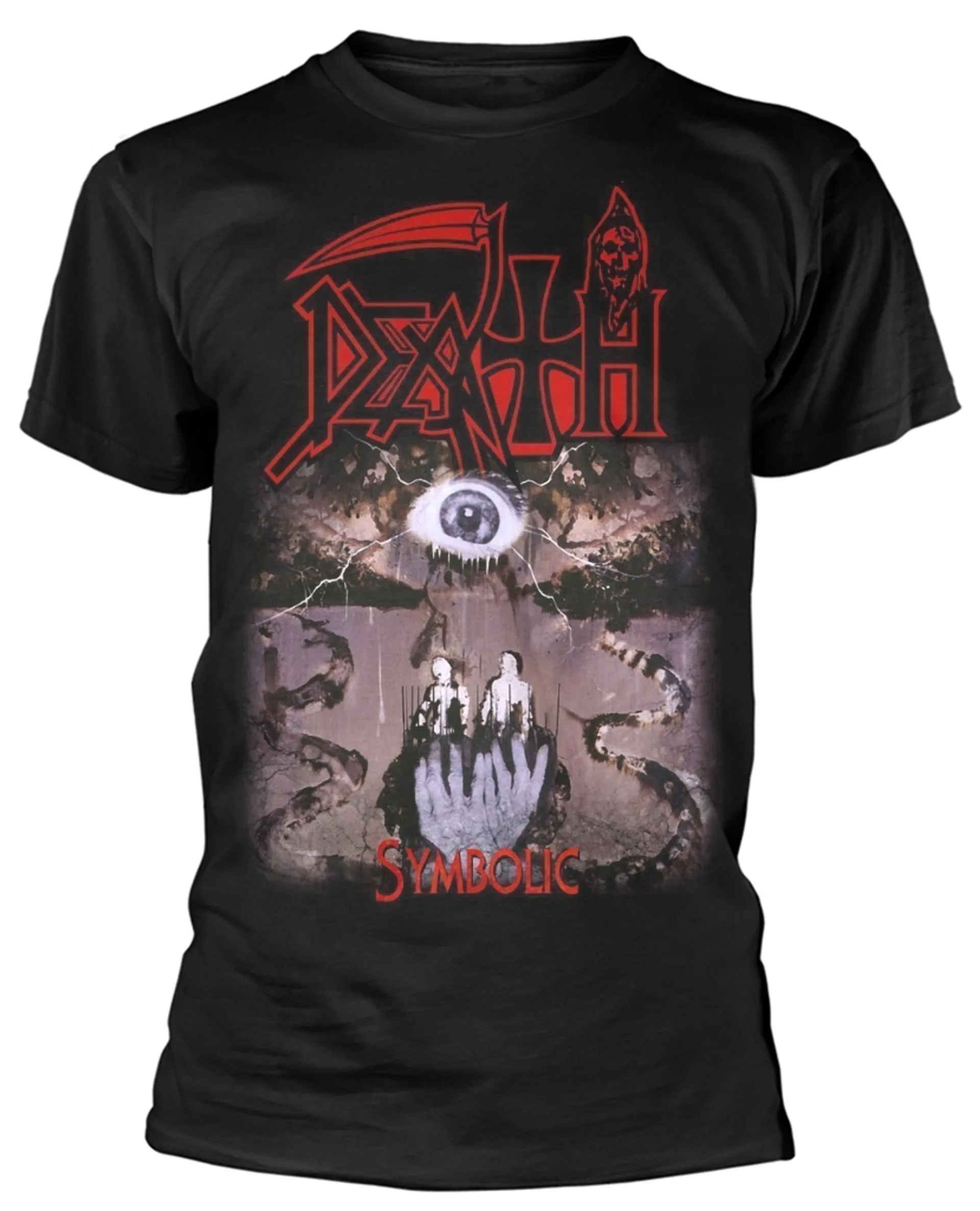 

Death Symbolic T-Shirt Men Women Cotton Tees Short Sleeve Brand T-shirt Retro Rock Band Tops Summer Men's Clothing Streetwear
