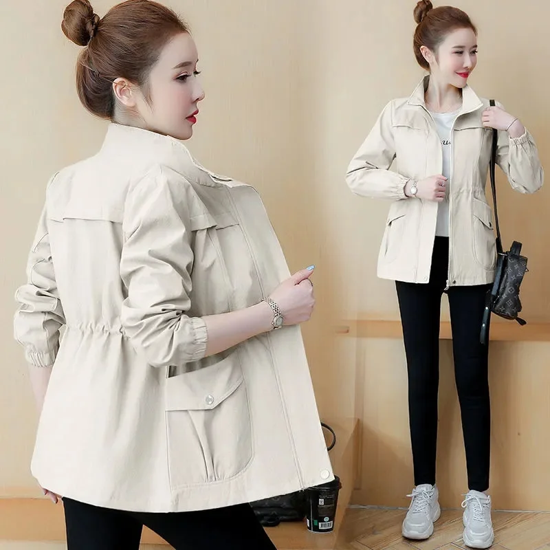 2024 New Women's Jackets Korean Spring Long Sleeves Casual Outerwear Female Basic Lapel Windproof Cardigann