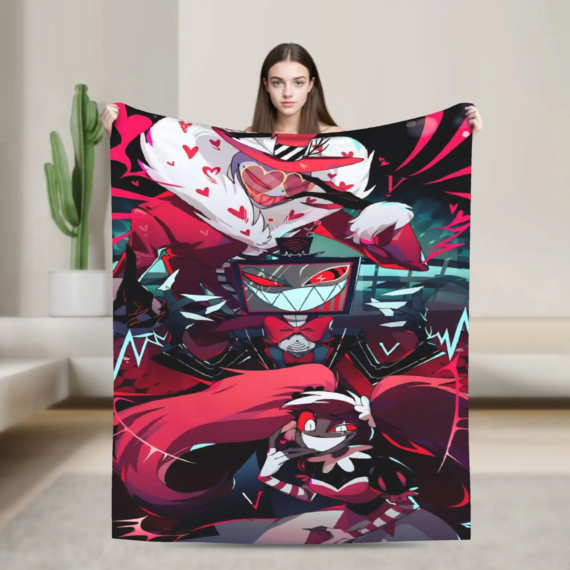 

Одеяло с мультяшными опасниками для отелей Vox, комедийное теплое плюшевое постельное белье, пледы для дивана, кресла, дивана-кровати, пикника, фланелевое покрывало, покрывало для кровати