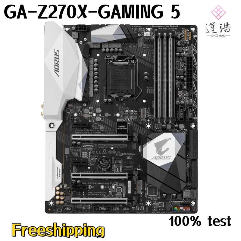 For GA-Z270X-GAMING 5 Motherboard 64GB HDMI M.2 LGA 1151 DDR4 ATX Z270 Mainboard 100% Tested Fully Work