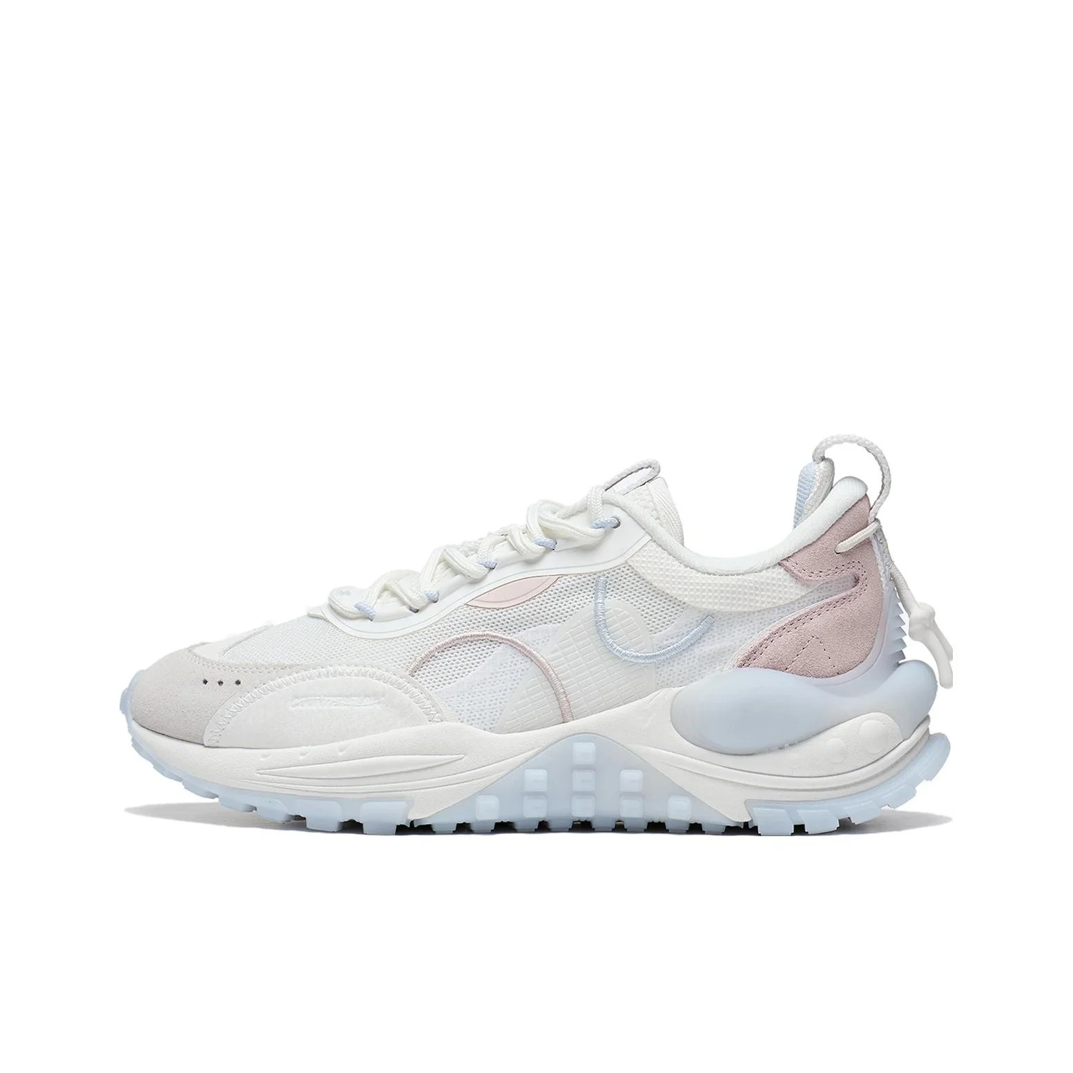 Li Ning Counterflow Star Track Slip Resistant Abrasion Resistant Low top Sports Casual Shoes Women's Mist White AGLT074-1