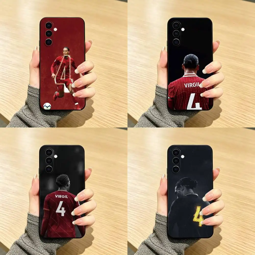 F-FOOTBALL V-Virgil van D-Dijk  Phone Case For Samsung Galaxy A73,A72,A71,A70,A53,A52,A51,Others Soft Black Cover