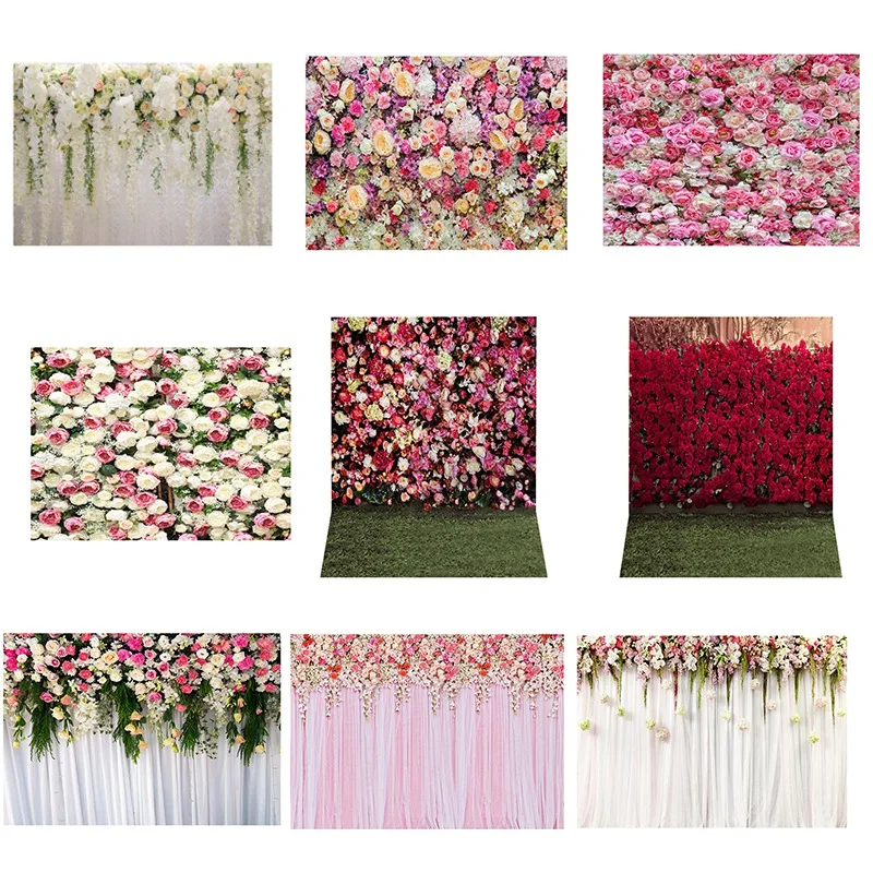 Pared de flores multifuncional, decoración de fiesta de boda, Fondo de fotografía 3D, 210x150cm, H3