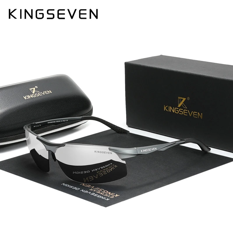 KINGSEVEN kolarstwo spolaryzowane okulary przeciwsłoneczne UV400 mężczyźni aluminium jazdy lustrzane soczewki męskie okulary przeciwsłoneczne lotnictwo kobiety dla mężczyzn okulary