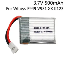 Original Wltoys battery  F949 F949s V931 K123 Battery 3.7V 500mAh 1S RC Helicopter Battery With ph2.54 Plug RC Parts