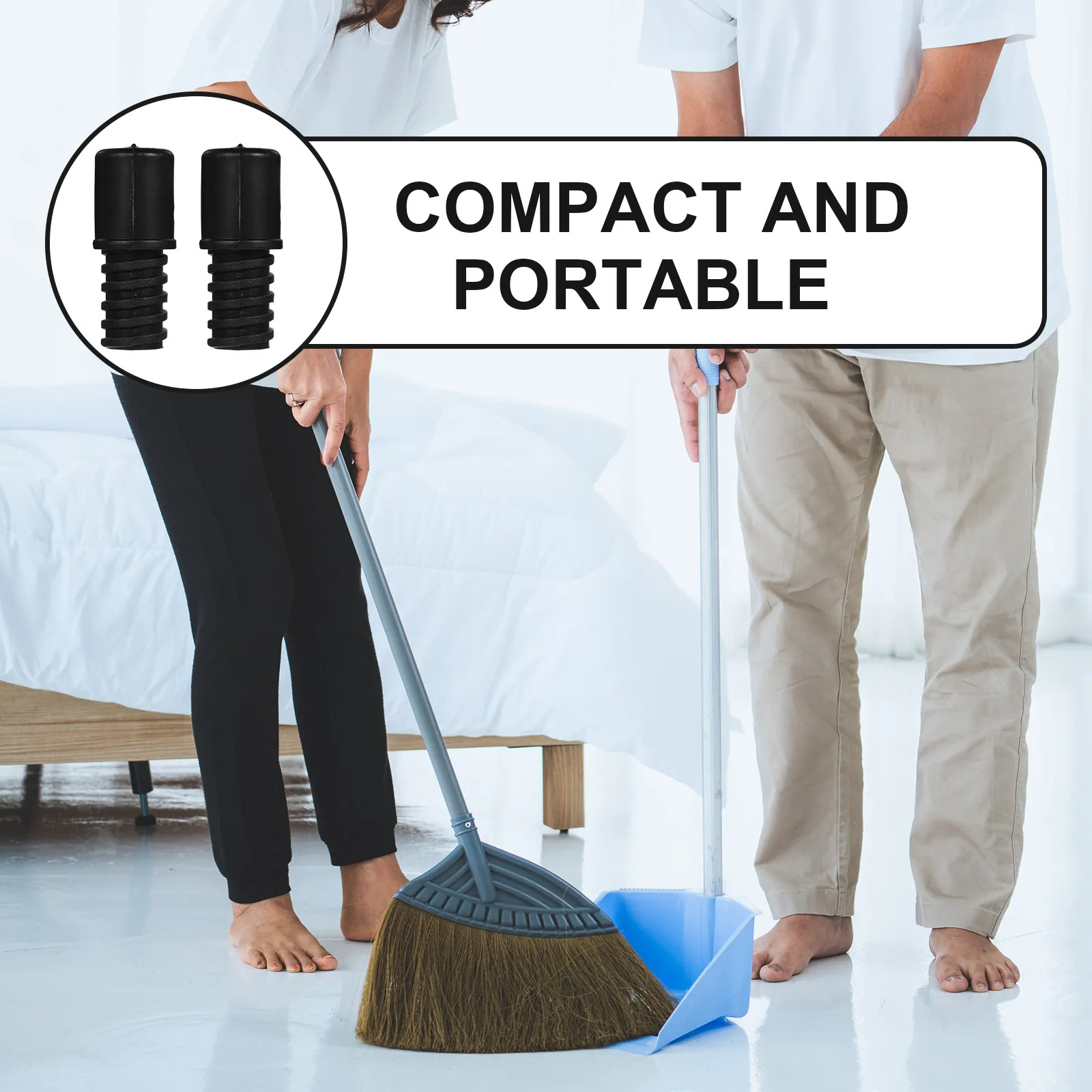 

2Pcs Broom Handle Connector Sturdy Replacement Grip Ergonomic Mop End Cap for Dustpan Rod Cleaning Accessories Household Use