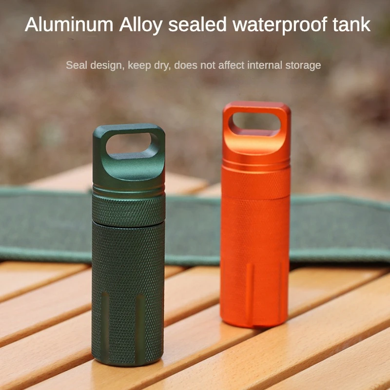 Aluminum EDC Survival Kit Waterproof Seal Bottle Capsule/Pill Airtight Case Outdoor Tools Capsule Holder Storage Container Tool