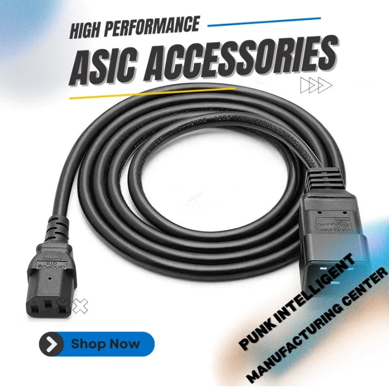 

C20 to C13 Power Cord Male to Female Extension Cable for Power Supply Adapter Cord Length 1.8 M / 6 Ft Black