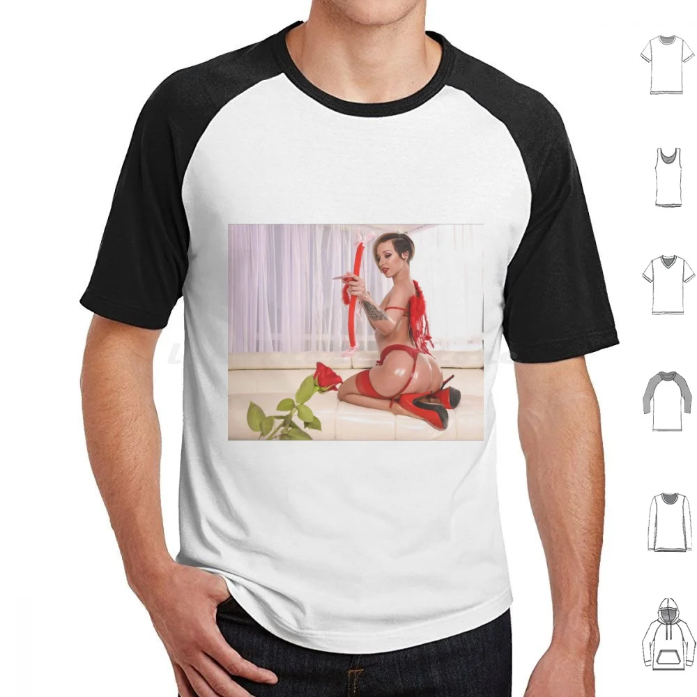 Jada Stevens Big Booty Cupid T Shirt Men Women Kids 6Xl Jada Stevens Lubed Oil Booty Babe Sexy Lingerie Model Cupid Valentine