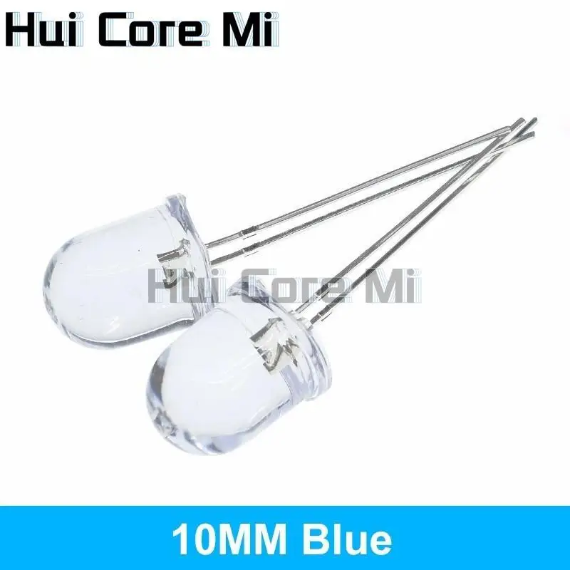 10mm LED 5 Farben Rot Blau Gelb Grün Weiß Transparent 20mA 0,75 W Ultra Helle Runde LED Licht Emittierende diode Lampe