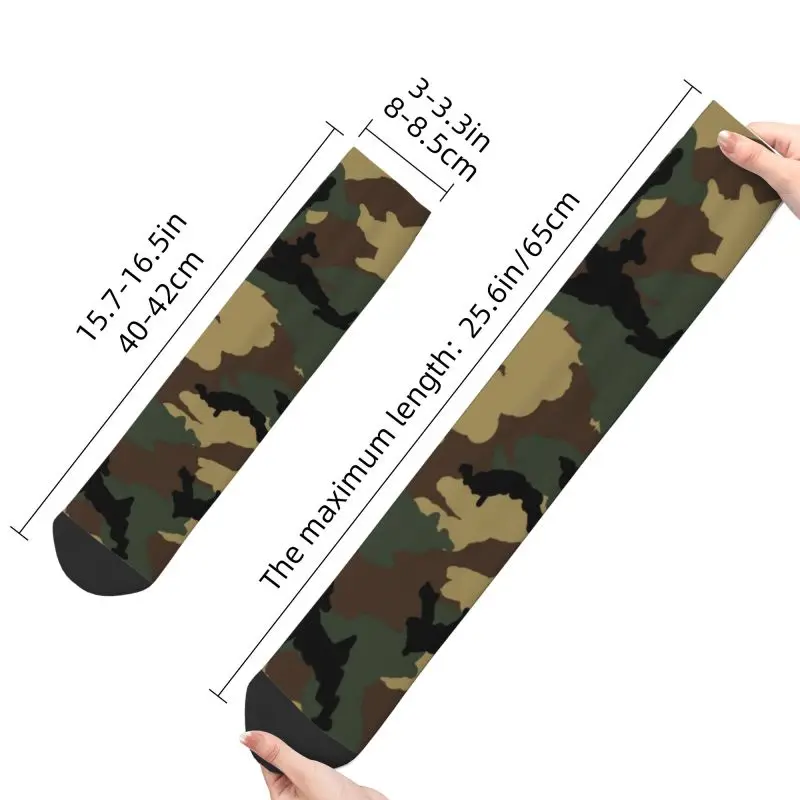 Custom Original Woodland Camo Dress Socks for Men Women Warm Fashion Novelty Military Army Camouflage Crew Socks