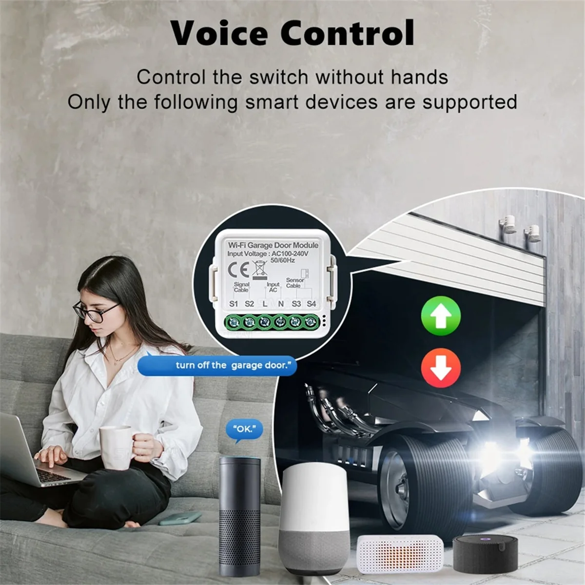 Tuya Zigbee Smart Garage Door Controller Universal Garage Door Remote Control App Voice Timing Control for Alexa Home