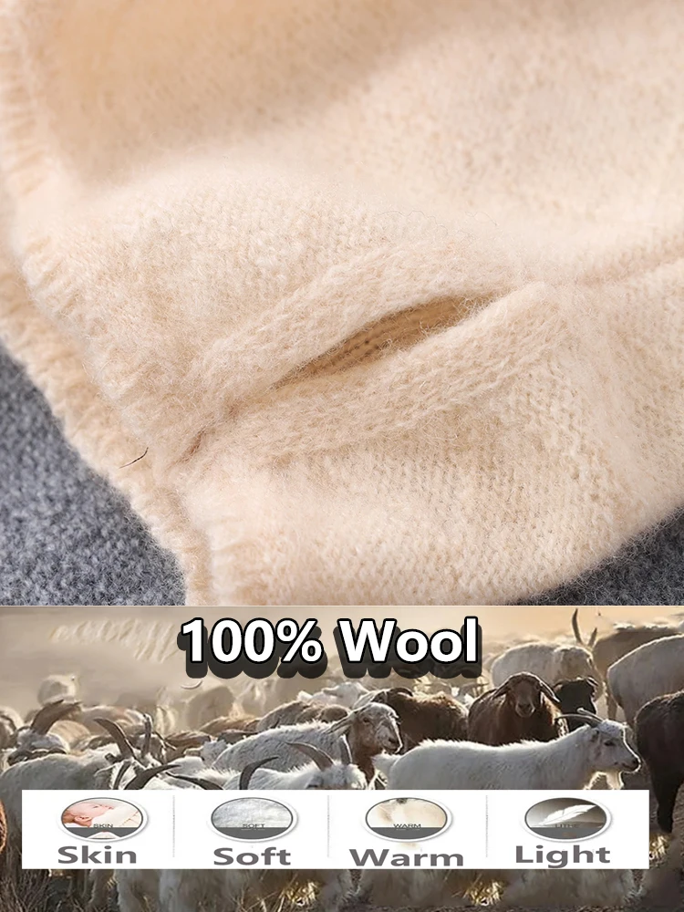 100% Merio Wool Neck Warmer Women Winter Warm Fashion Hollow Out Cover Tube Scarf Ear Face Mask False Collar Autumn Headband