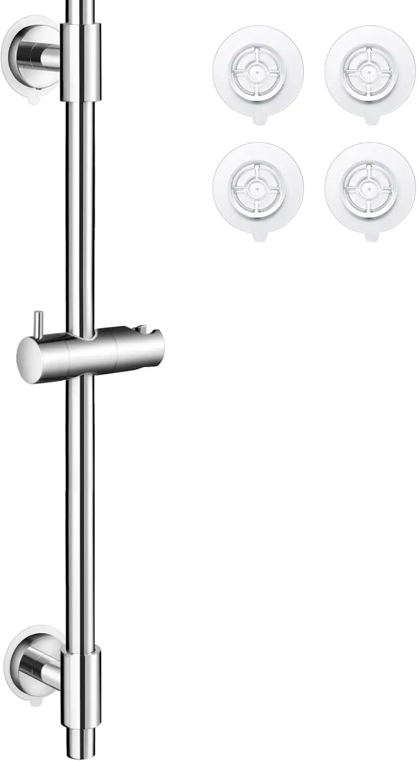 

No Drill 30-Inch Shower Slide Bar with Adjustable Handheld Holder, Self Adhesive, Universal Fit, Stainless Steel
