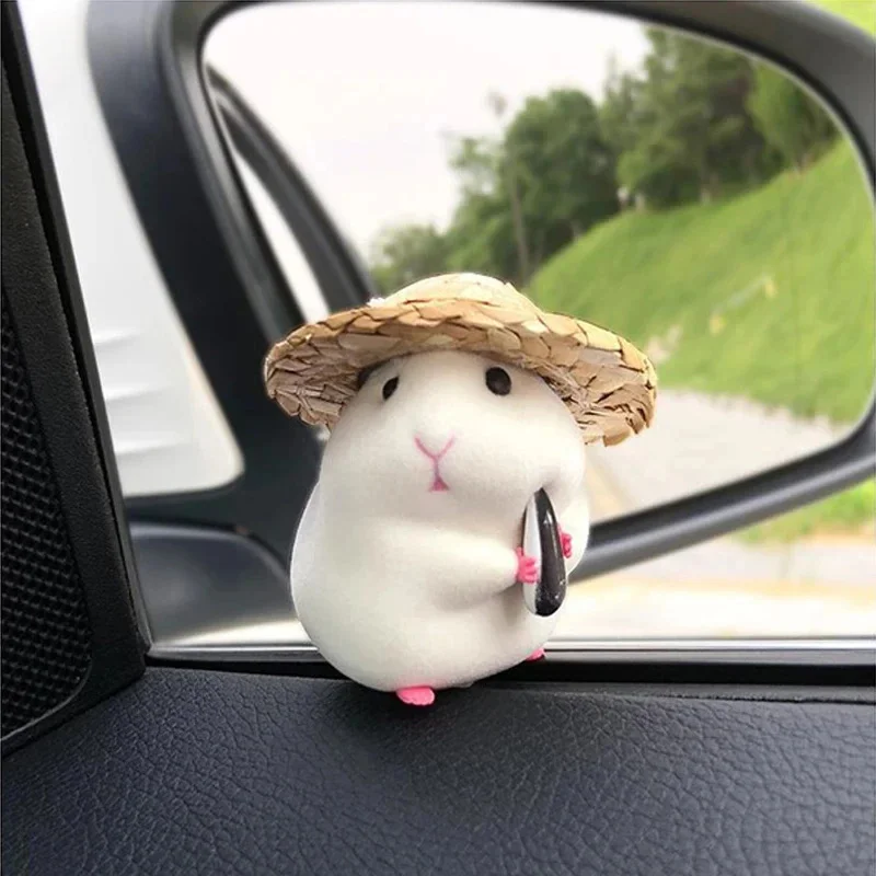 Hamster Car Ornament Car Accessories Window Center Console Cute Doll Car Interior Pendant Auto Dashboard Cool Decoration