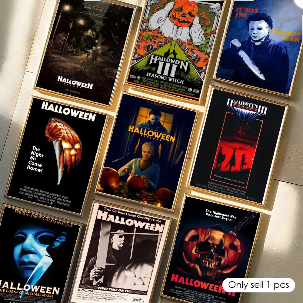 Michael Myers Halloween Gifts Poster Wall Art Poster Sticker for Living Room Bedroom Bar Home Decor Mural Painting Decoration
