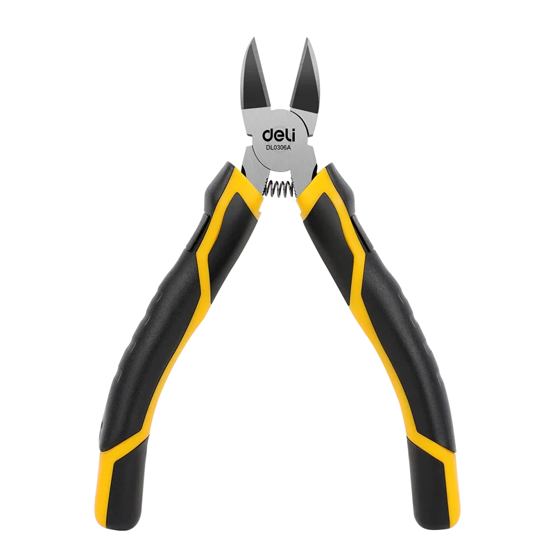 Deli 6 Inch Cr-V Plastic Pliers Diagonal Pliers Mini Electronic Wire Stripping Tool Cable Cutter Nipper Home Repair Hand Tool