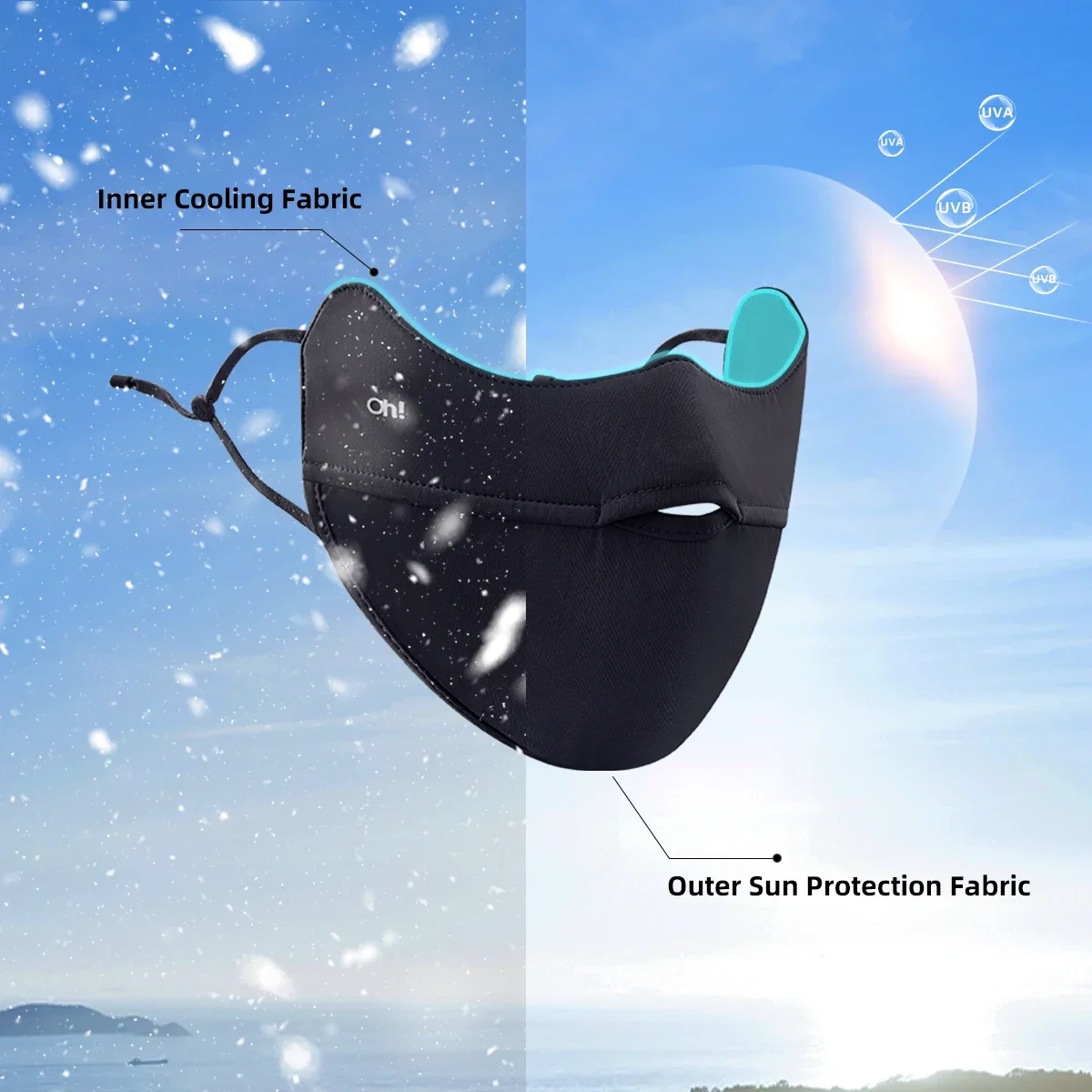 OhSunny Women Full Face Cover Winter Outdoor Warm Anti-Dust Sunscreen Thin Soft Breathable Washable Adjustable Facial Shield