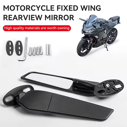Motorcycle Wing Mirrors Adjustable Rotating Rearview Side Mirror For BMW S1000RR Honda CBR YAMAHA YZF R6 R1 R25 R3 R125 R15