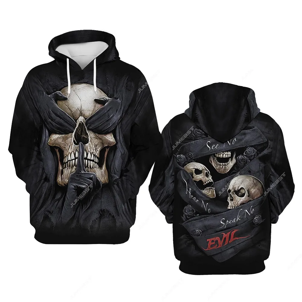 

Jumeast 3D Printed Evil Skull Men Hoodies Flame Gothic Dark Academia Hooded Sweatshirts Unisex Baggy Horror Hippie Drip Clothes