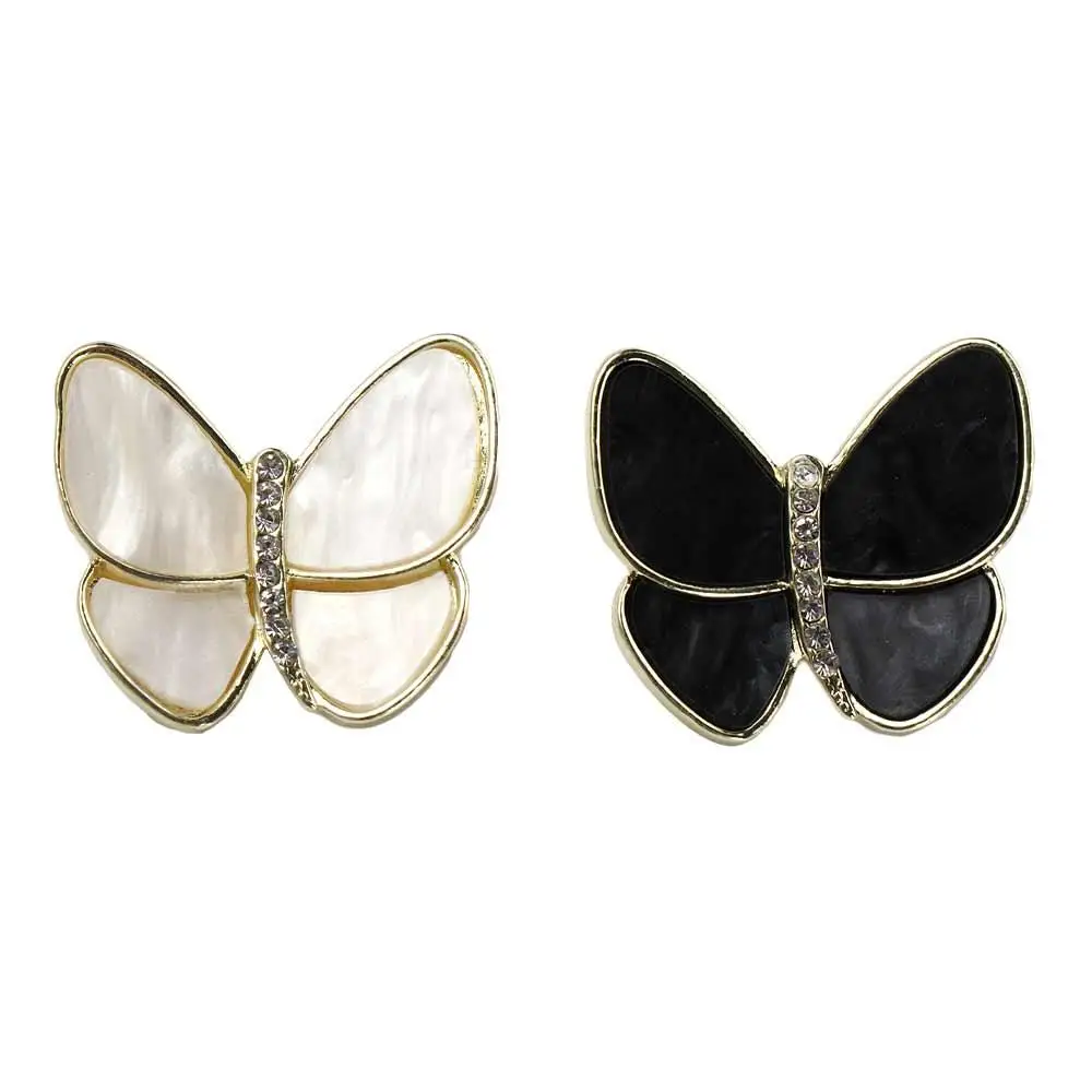 1pcs Charm Butterfly Brooch Butterfly Clothing Accessories Gold Color Brooch Romantic White/black Charm Pearl Brooch Women Gifts