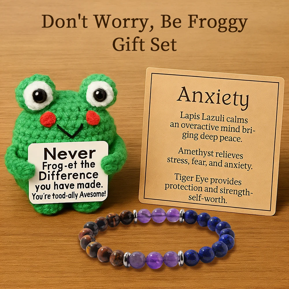 2pcs Anxiety Relief Set - Includes Toys, Bracelets, and Cards, Suitable As A Stress Relief Gift for Friends and Colleagues
