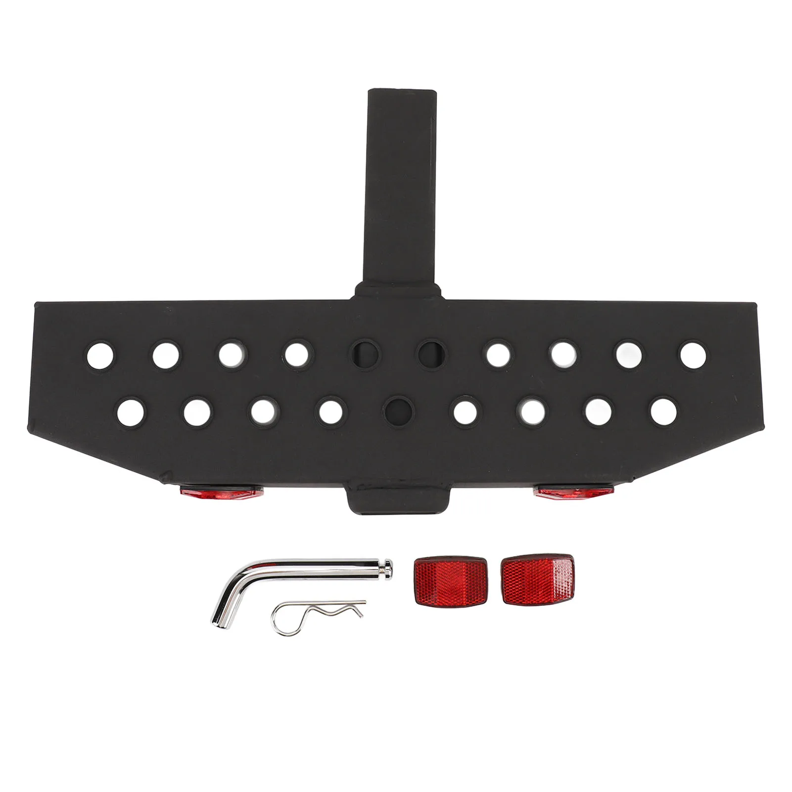 2in Trailer Hitch Step Steel 600lbs Heavy Duty Rear Bumper Trailer Protector with 5/8in Hitch Pin and Reflective Strip for Car