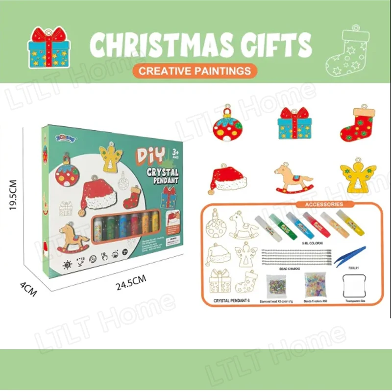 DIY Crystal Paint Arts and Crafts Set Christmas Bake Free Glue Crystal Glue DIY Guka Colored Pendant Halloween Children's Gift